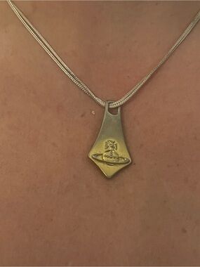 Vivienne Westwood gold - Tone Orb Pendant Necklace currently on 925 chain